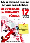 Acto contra el cierre del Vasco Nuñez 17 Febrero 2013